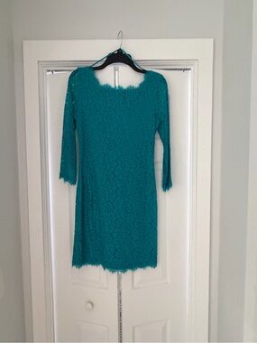 Diane Von Furstenberg Teal Lace Dress 👗